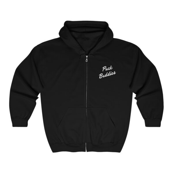 Stay Warm While Your Puck Buddy Heats Things Up - Unisex Full Zip Hooded Sweatshirt